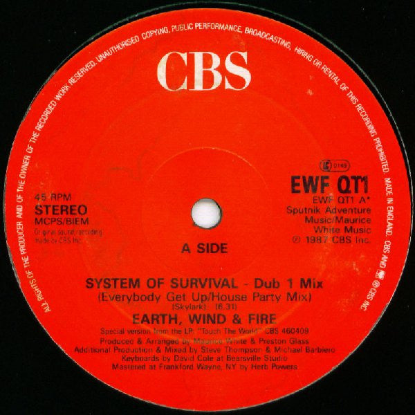 Earth, Wind & Fire : System Of Survival (12")