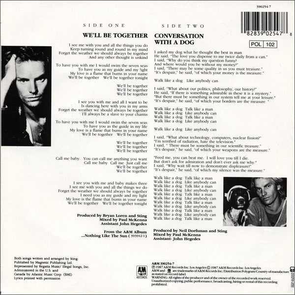 Sting : We'll Be Together (7", Single)