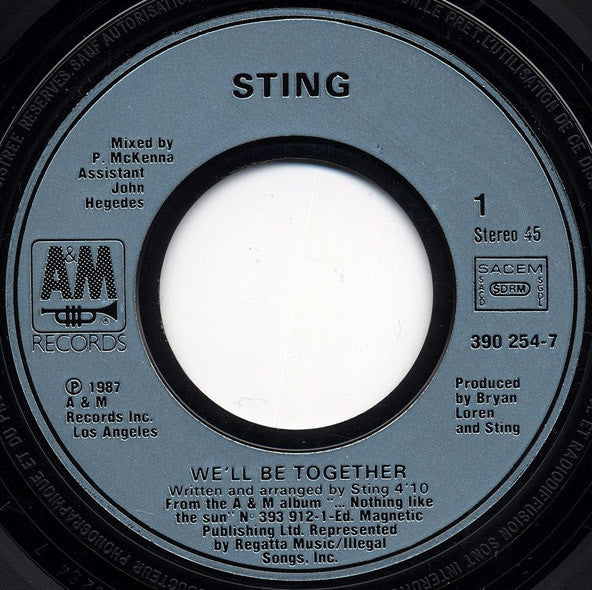 Sting : We'll Be Together (7", Single)
