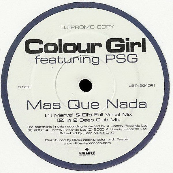 Colour Girl Featuring PSG : Mas Que Nada (12", Promo)