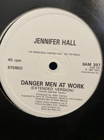 Jennifer Hall : Danger Men At Work (12", Promo)