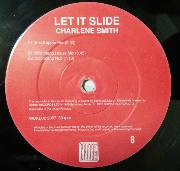 Charlene Smith : Let It Slide (The Booker T & Eric Kupper Mixes) (12", Promo)
