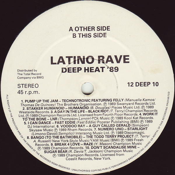 Latino Rave : Deep Heat 89 (12", Mixed)