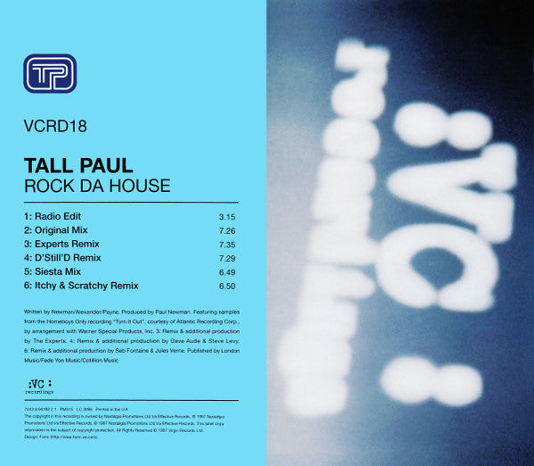 Tall Paul : Rock Da House (CD, Single)