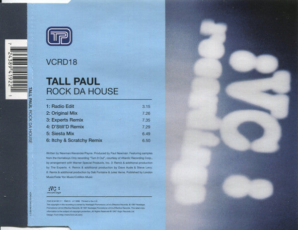 Tall Paul : Rock Da House (CD, Single)