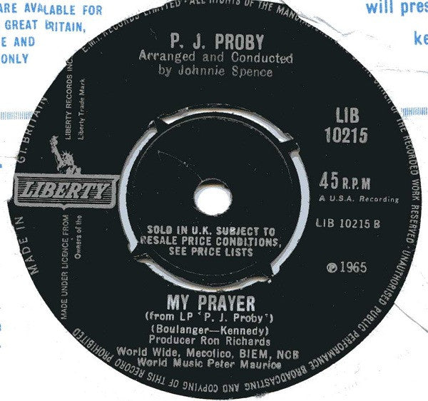 P.J. Proby : That Means A Lot (7", Single)