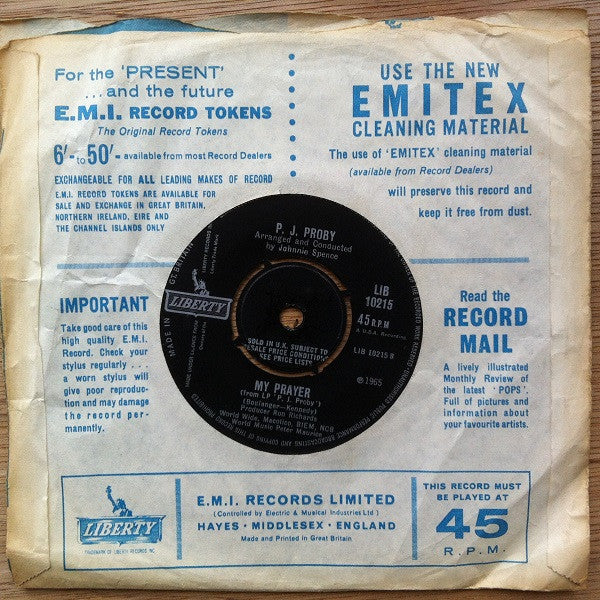 P.J. Proby : That Means A Lot (7", Single)
