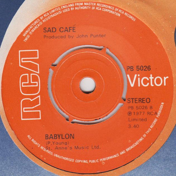 Sad Café : Black Rose (7", Single)