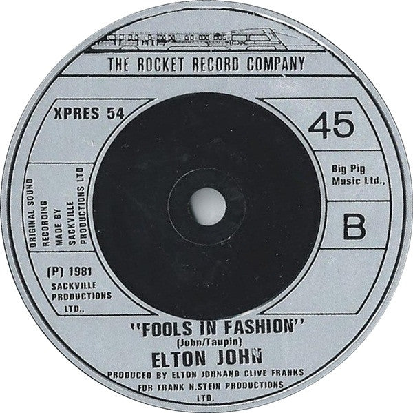 Elton John : Nobody Wins (7", Com)