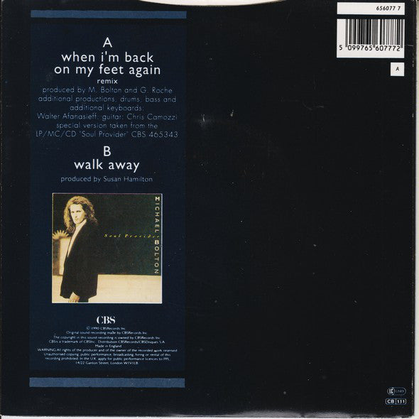 Michael Bolton : When I'm Back On My Feet Again (Remix) (7", Single)