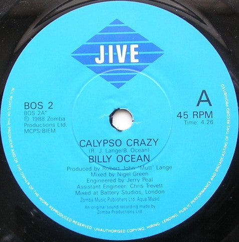 Billy Ocean : Calypso Crazy (7", Single)