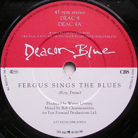 Deacon Blue : Fergus Sings The Blues (7", Single)