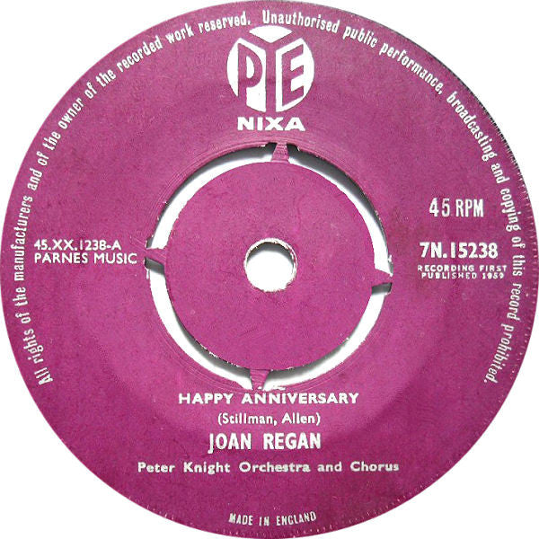 Joan Regan : Happy Anniversary (7", Single)