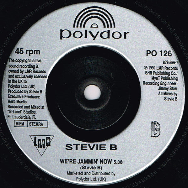 Stevie B : Because I Love You (The Postman Song) (7", Single, Inj)