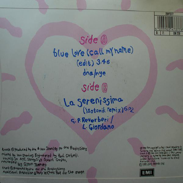 DNA featuring Jo Nye : Blue Love (Call My Name)  (7")