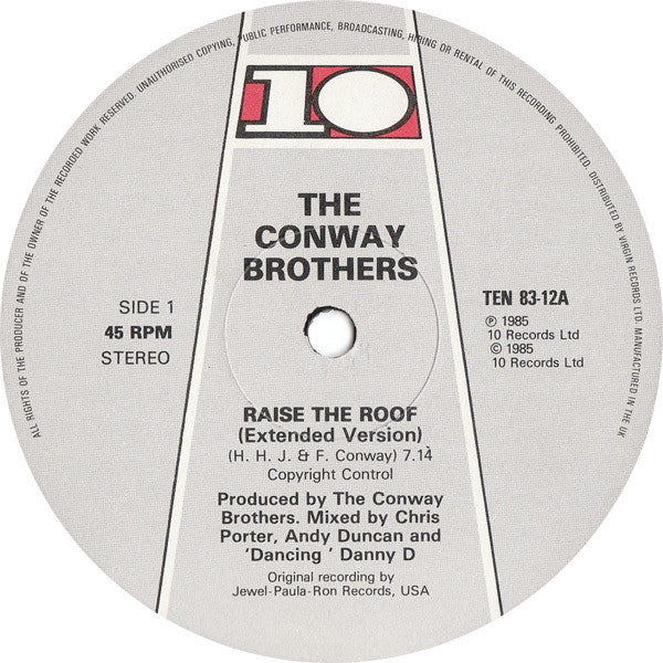 The Conway Brothers : Raise The Roof (12")