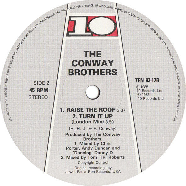 The Conway Brothers : Raise The Roof (12")