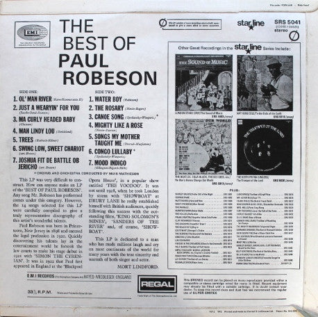 Paul Robeson : The Best Of Paul Robeson (LP, Comp, Fli)