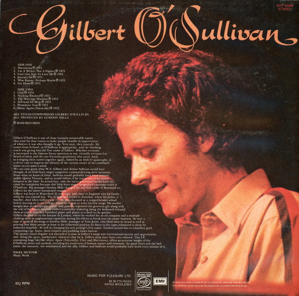 Gilbert O'Sullivan : Gilbert O'Sullivan (LP, Comp)