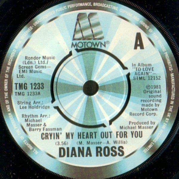 Diana Ross : Cryin' My Heart Out For You (7", Single, 4-P)