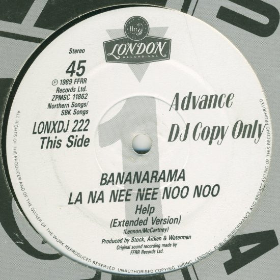 Bananarama - Lananeeneenoonoo : Help (12", Single, Promo)