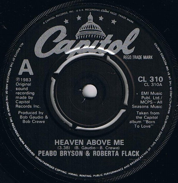 Peabo Bryson & Roberta Flack : Heaven Above Me (7", Single)