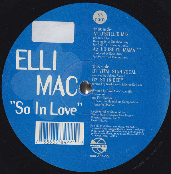 Elli Mac : So In Love (12", Single, Gen)