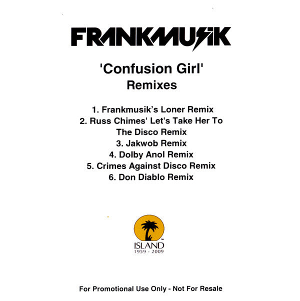 Frankmusik : Confusion Girl (Remixes) (CDr, Promo)