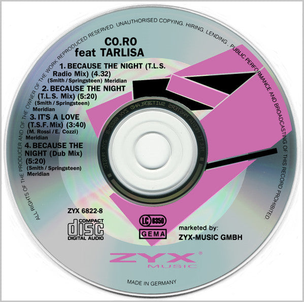 Co.Ro. Feat. Taleesa : Because The Night (CD, Maxi)