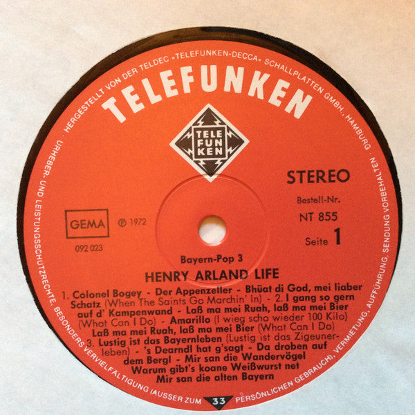 Henry Arland Life : Bayern Pop 3 (LP, Album)