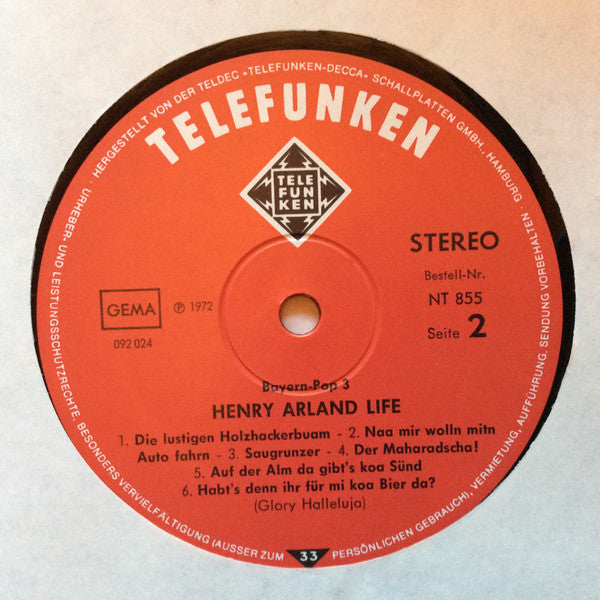 Henry Arland Life : Bayern Pop 3 (LP, Album)
