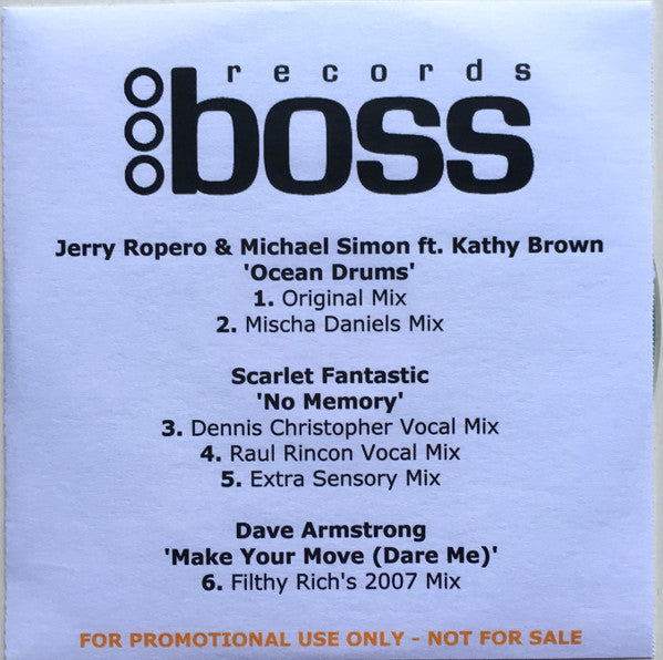 Jerry Ropero & Michael Simon Ft. Kathy Brown / Scarlet Fantastic / Dave Armstrong : Boss Records 2007 Sampler (CDr, Promo, Smplr)