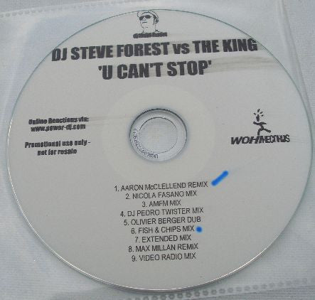 Steve Forest vs. The King (4) : U Can't Stop (CDr, Single, Promo)