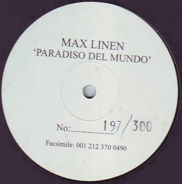 Max Linen : Paradiso Del Mundo (12", S/Sided, Promo, W/Lbl)