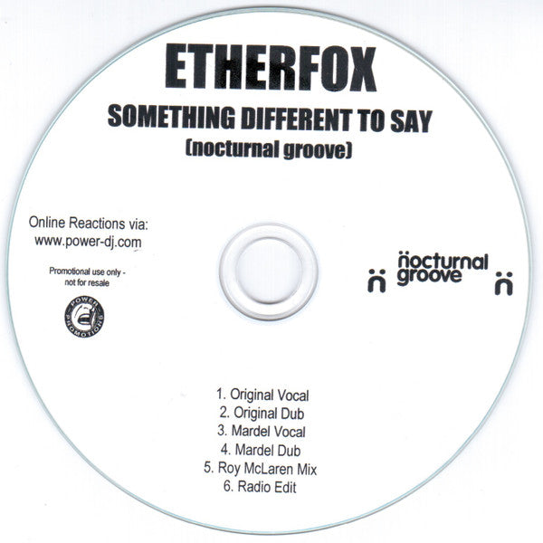 Etherfox : Something Different To Say (CDr, Single, Promo)