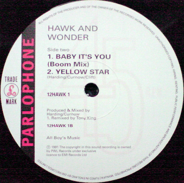 Hawk & Wonder : Baby It's You (12")