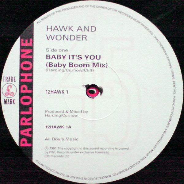 Hawk & Wonder : Baby It's You (12")