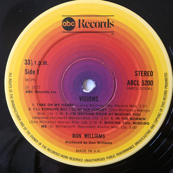 Don Williams (2) : Visions (LP, Album)