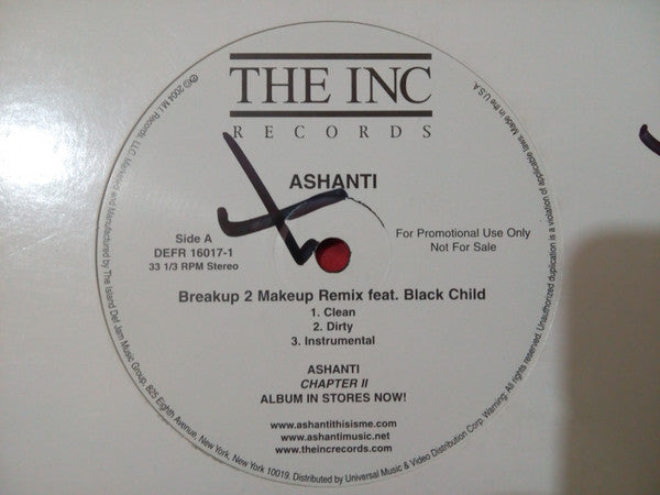 Ashanti : Breakup 2 Makeup (Remix) (12", Promo)