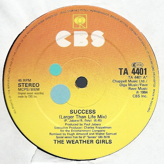 The Weather Girls : Success (12")