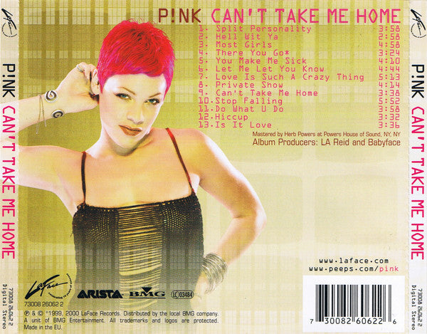 P!NK : Can't Take Me Home (CD, Album, RE, Son)