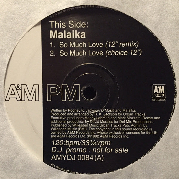 Malaika : So Much Love (David Morales Mixes) (12", Promo)