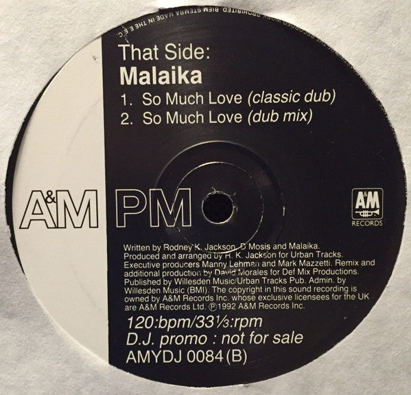 Malaika : So Much Love (David Morales Mixes) (12", Promo)