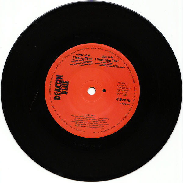 Deacon Blue : Closing Time (7", Single)