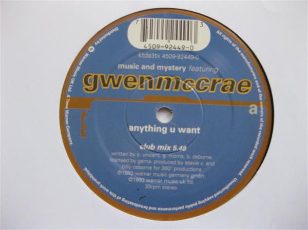 Music & Mystery Featuring Gwen McCrae : Anything U Want (Remixes) (12")