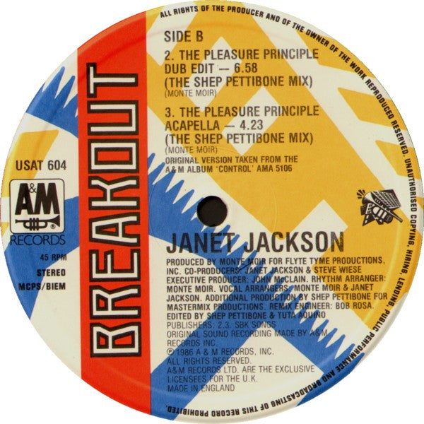 Janet Jackson : The Pleasure Principle (12", Single)