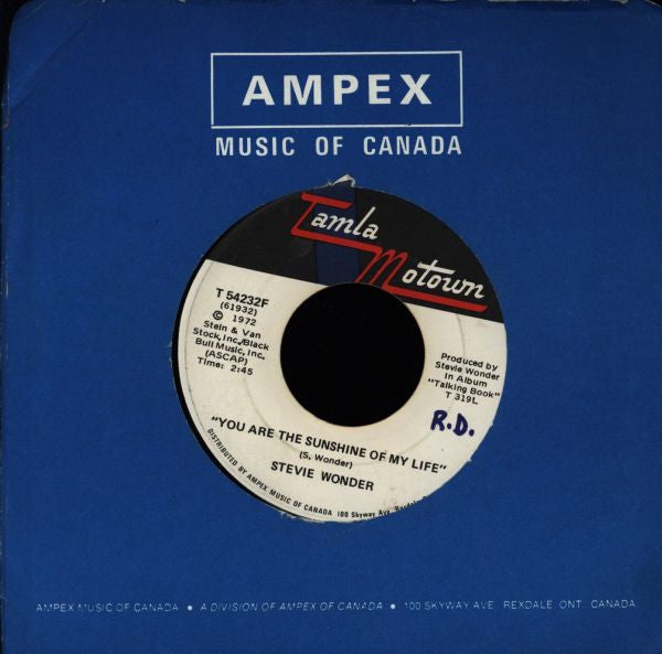 Stevie Wonder : You Are The Sunshine Of My Life (7")