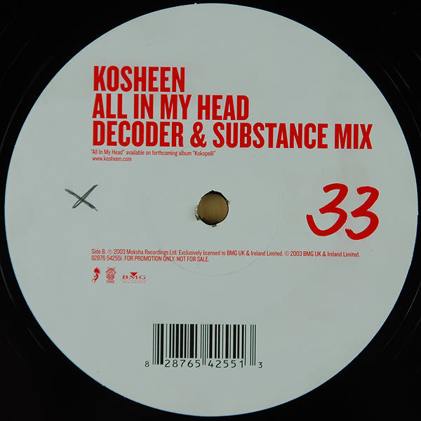 Kosheen : All In My Head (12", Promo)