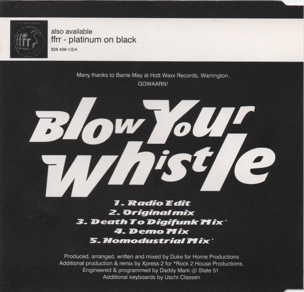 DJ Duke : Blow Your Whistle (CD, Maxi)