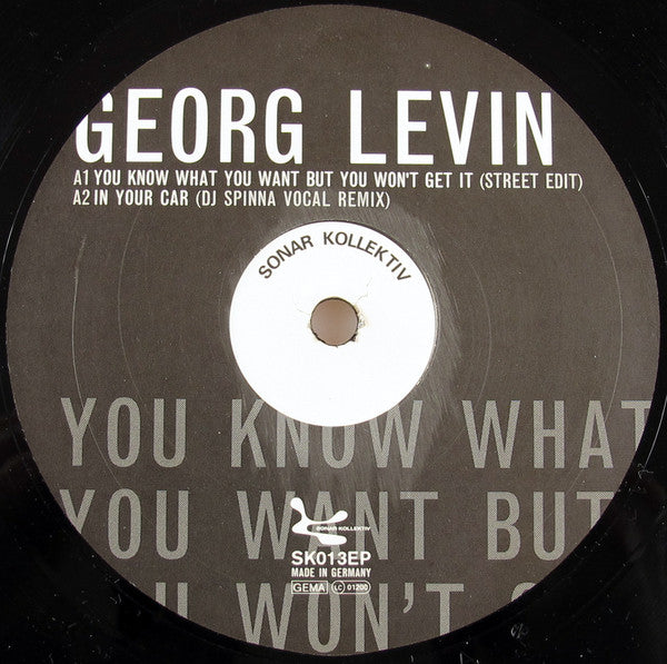 Georg Levin : You Know What You Want But You Won't Get It (12")